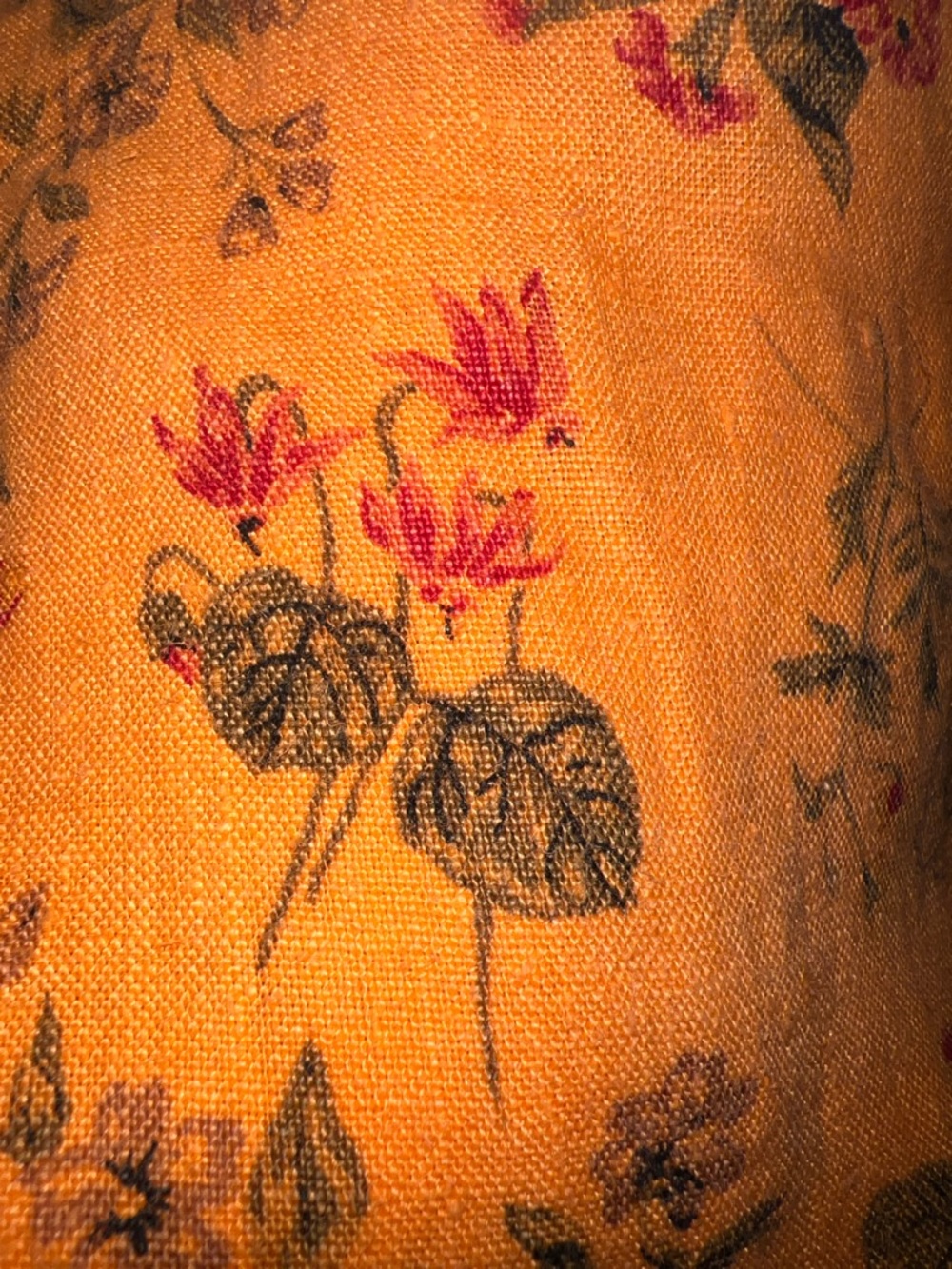 Vintage Kids Handmade Floral Ruffle Linen Tank & Shorts Set - Orange 2T - Picture 8 of 8